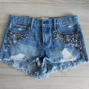 Abercrombie & Fitch embellished jean shorts